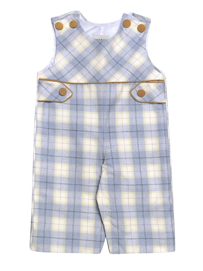 Leo Viella plaid long boy's overall.