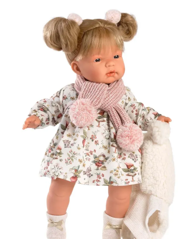 Llorens - Baby Girl Doll with Crying Mechanism, Clothing, Jacket & Accessories: Joelle - 38cm