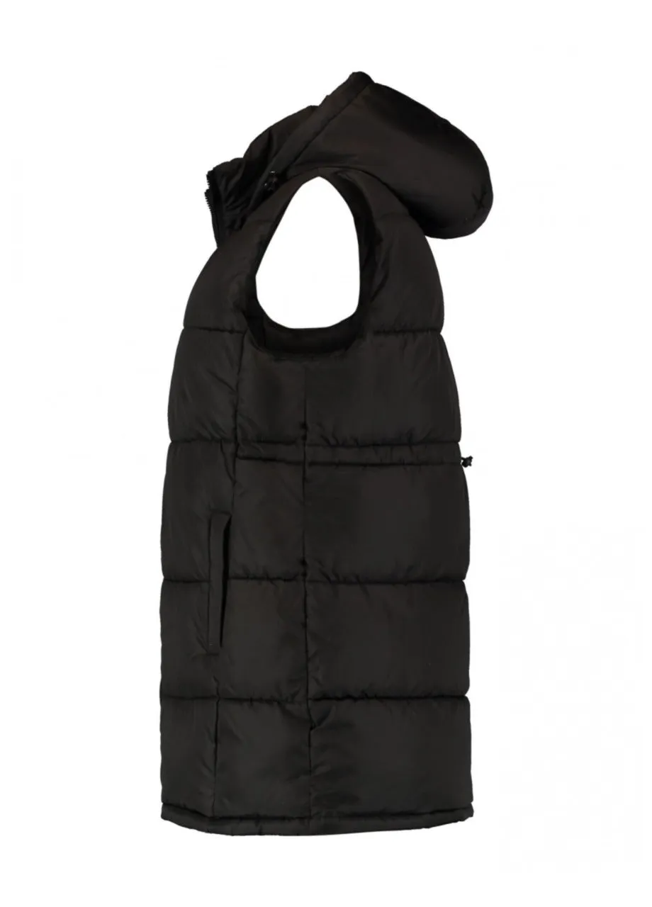 Lona Black Toggle Waist Puffer Gilet