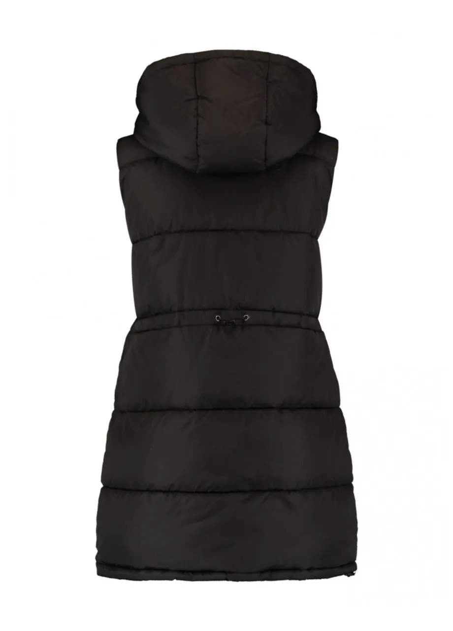 Lona Black Toggle Waist Puffer Gilet