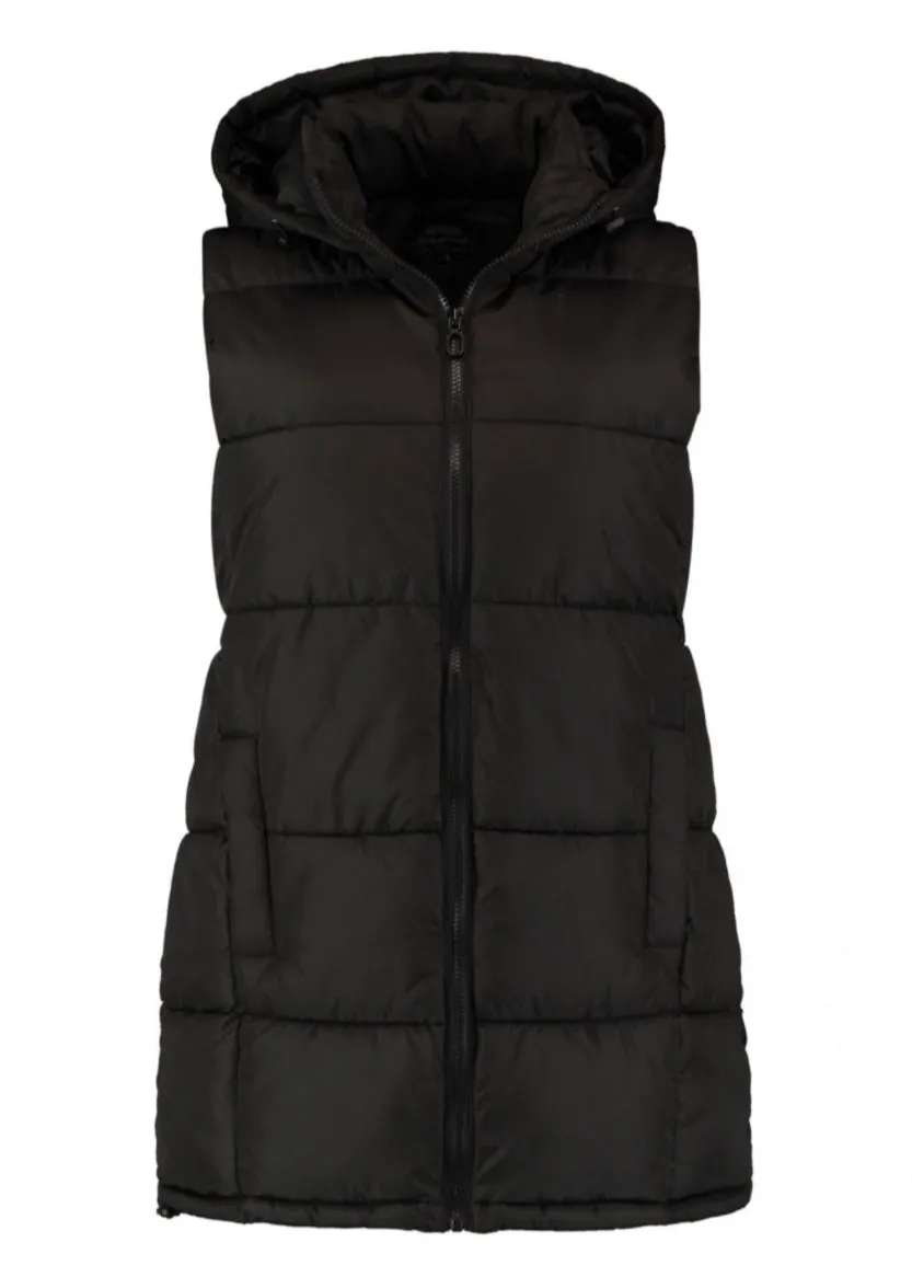 Lona Black Toggle Waist Puffer Gilet