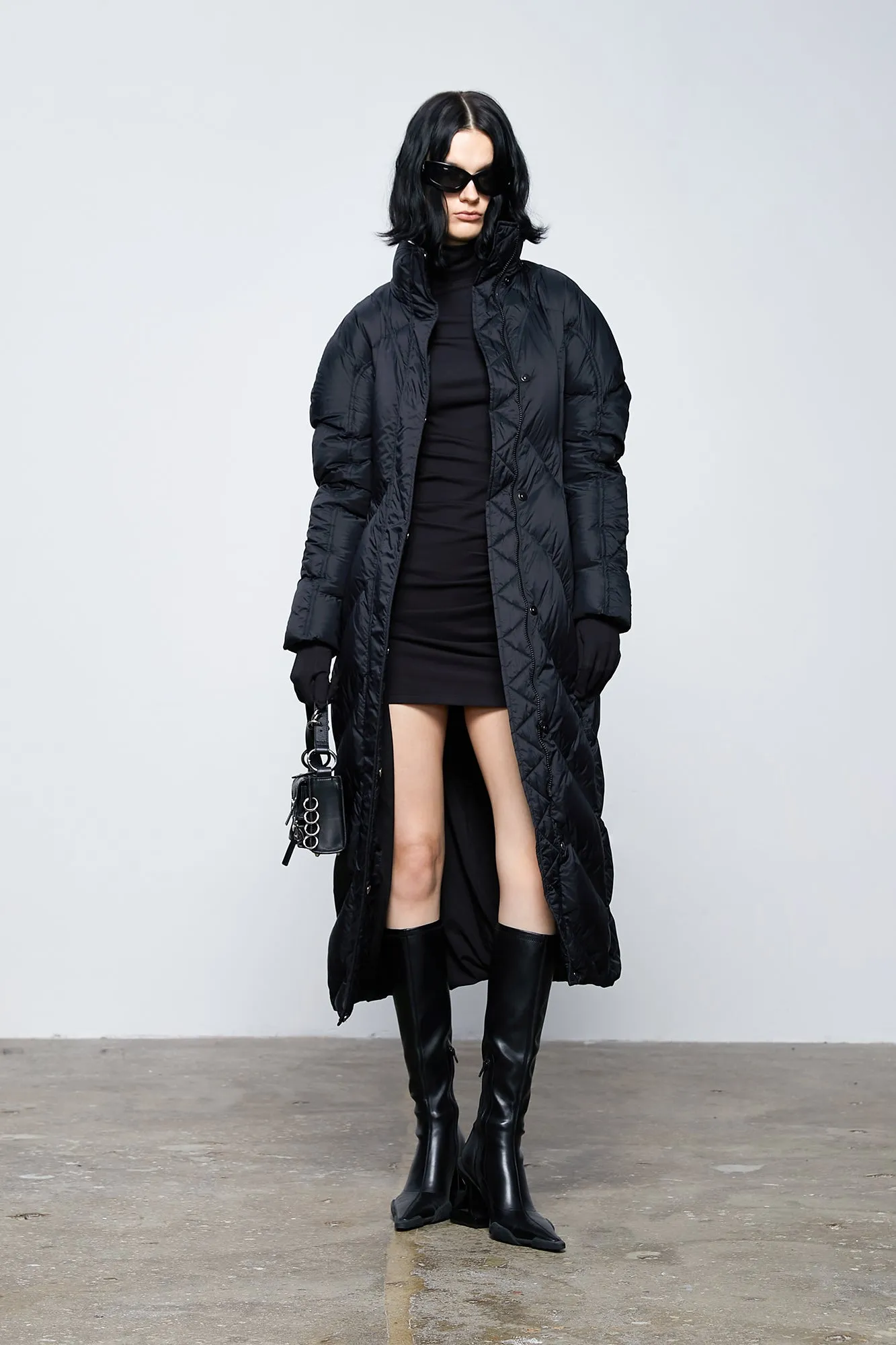 Long quilted puffer jacket