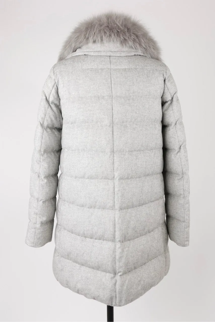 Long Silk/Cashmere Puffer Jacket