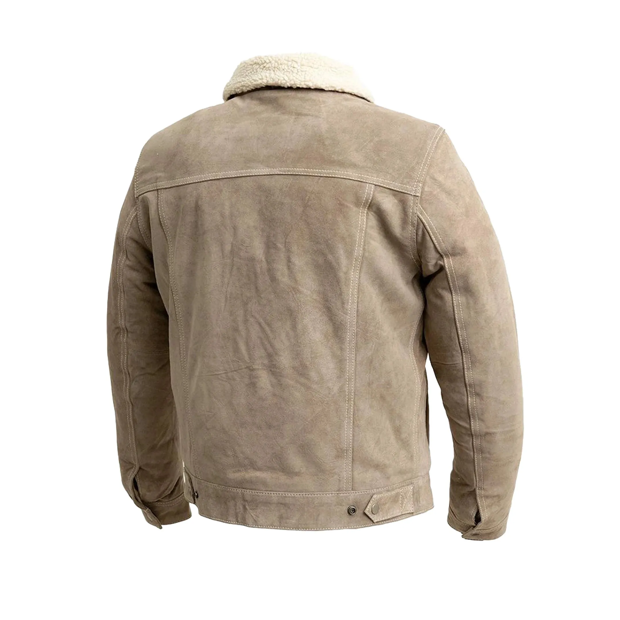 Luke - Men's Faux  Shearling Cow Suede Jacket