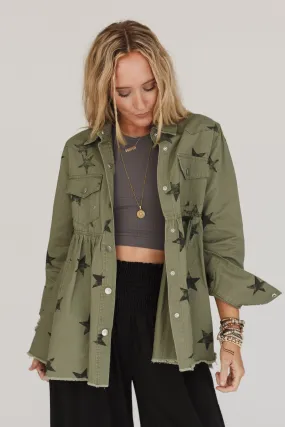 Made Of Stars Baby Doll Jacket - Olive