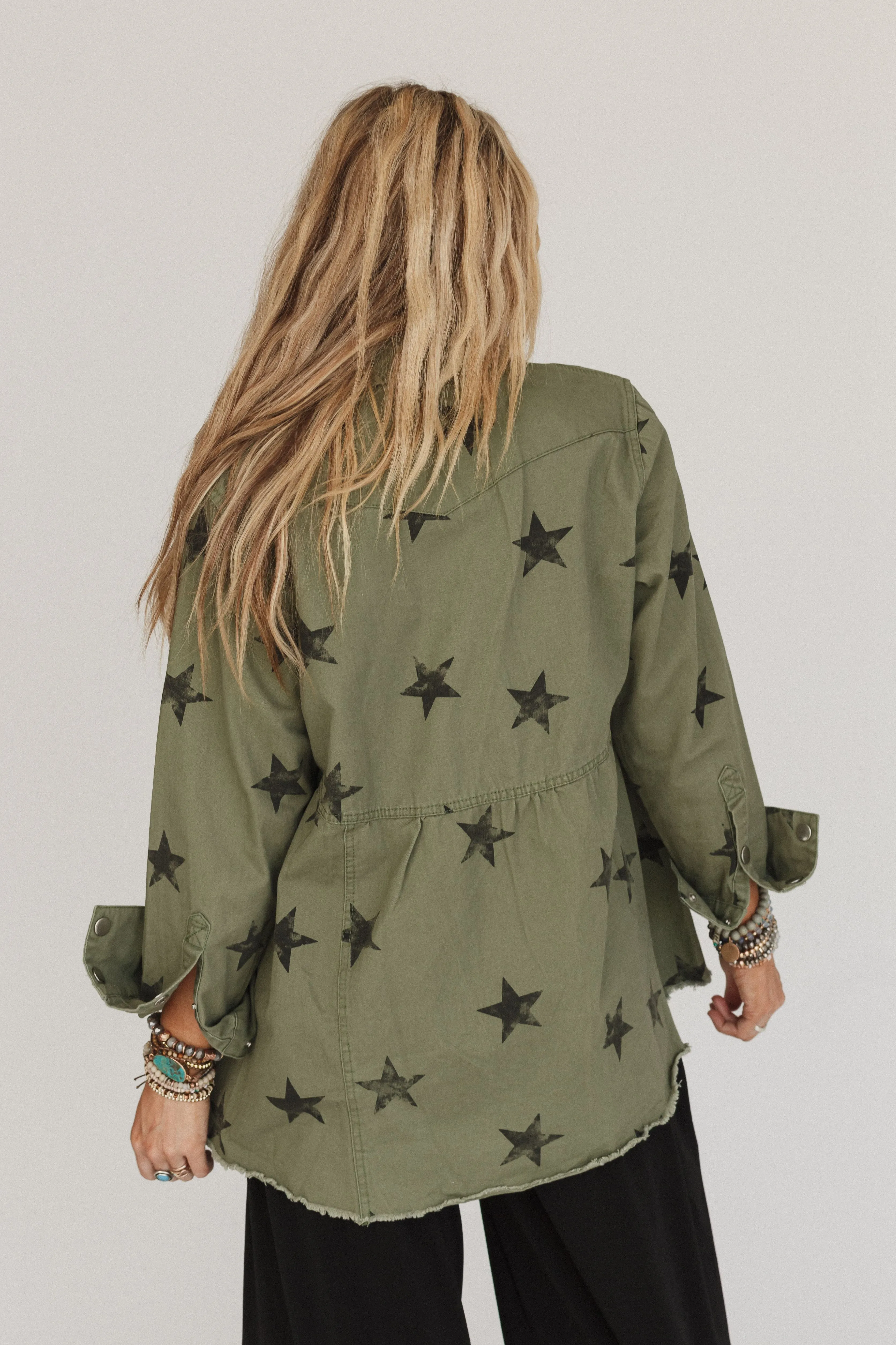 Made Of Stars Baby Doll Jacket - Olive