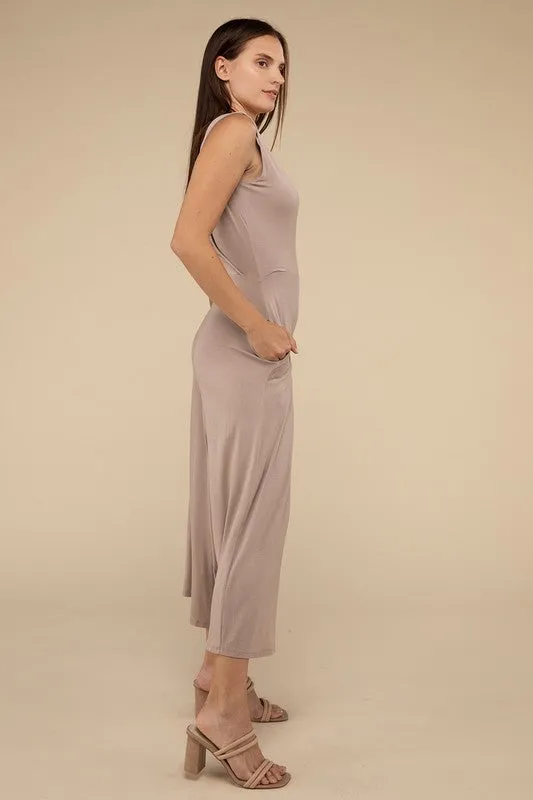 Maeve Surplice Neckline Sleeveless Jumpsuit