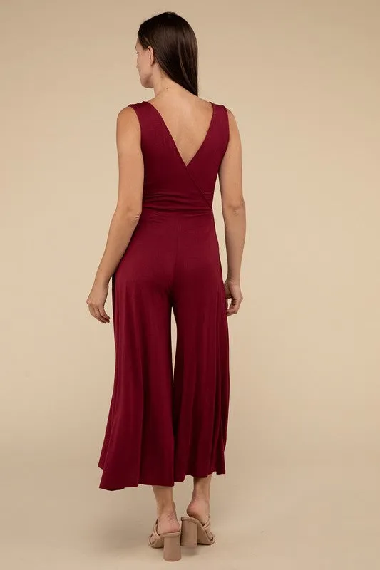 Maeve Surplice Neckline Sleeveless Jumpsuit