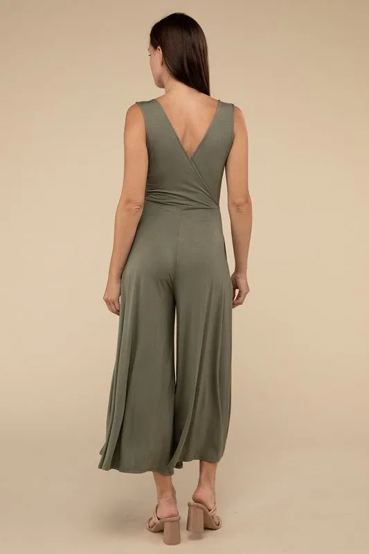 Maeve Surplice Neckline Sleeveless Jumpsuit