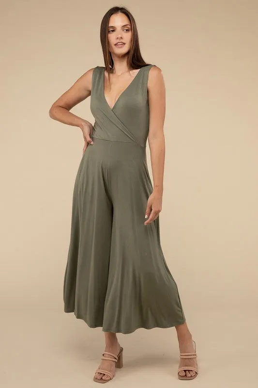 Maeve Surplice Neckline Sleeveless Jumpsuit