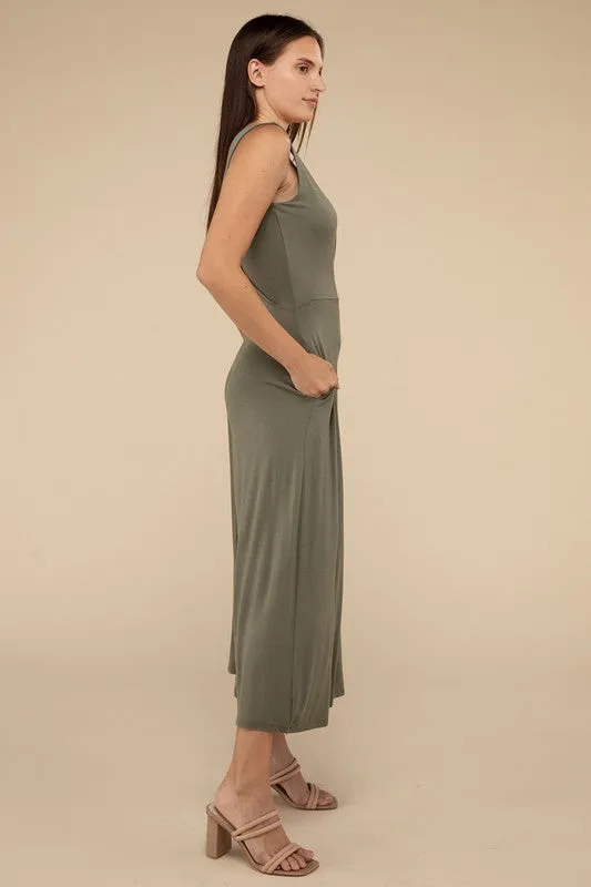 Maeve Surplice Neckline Sleeveless Jumpsuit