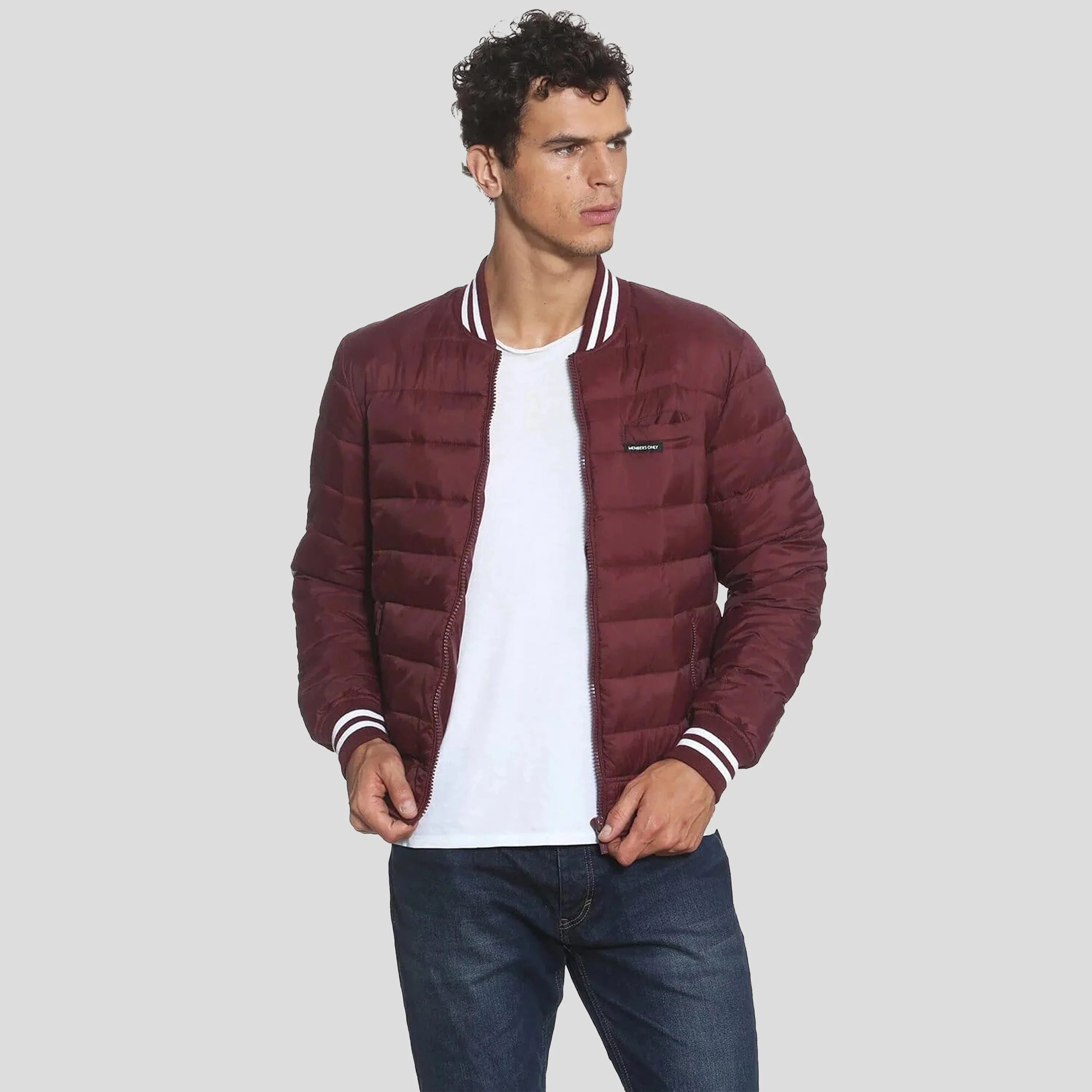 Members Only Men's Varsity Puffer Jacket