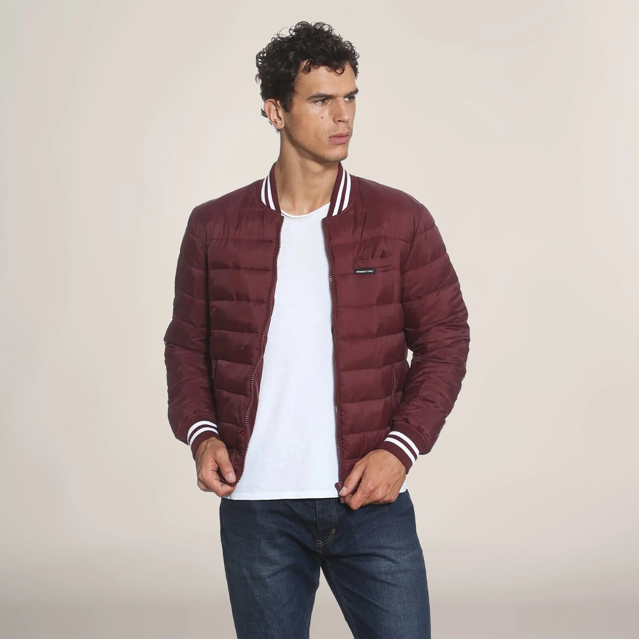 Members Only Men's Varsity Puffer Jacket