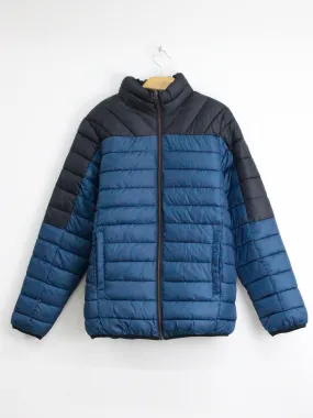 Men's Colorblocked Puffer Jacket,Blue/Black