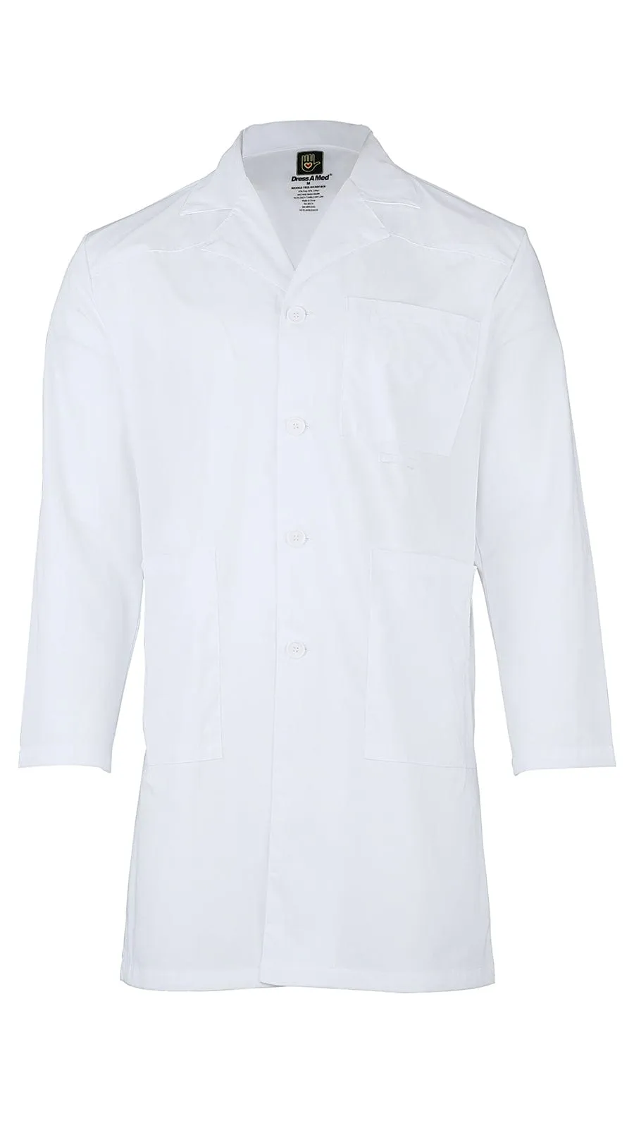 Men's Multi-Pocket Long Lab Coat Medical Uniform