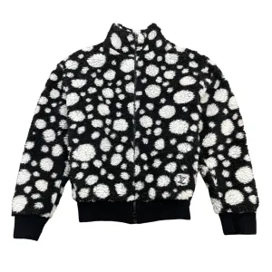 Men's Yayoi Kusama Infinity Dots Zip-Up Fleece Jacket Black Size S