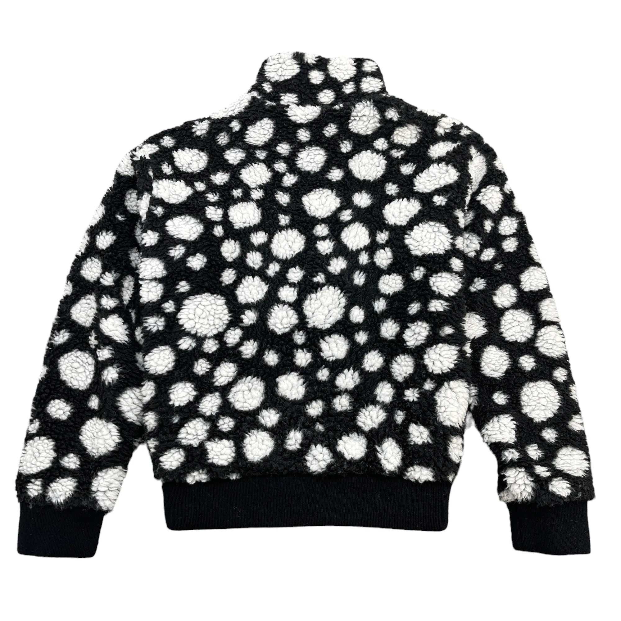 Men's Yayoi Kusama Infinity Dots Zip-Up Fleece Jacket Black Size S