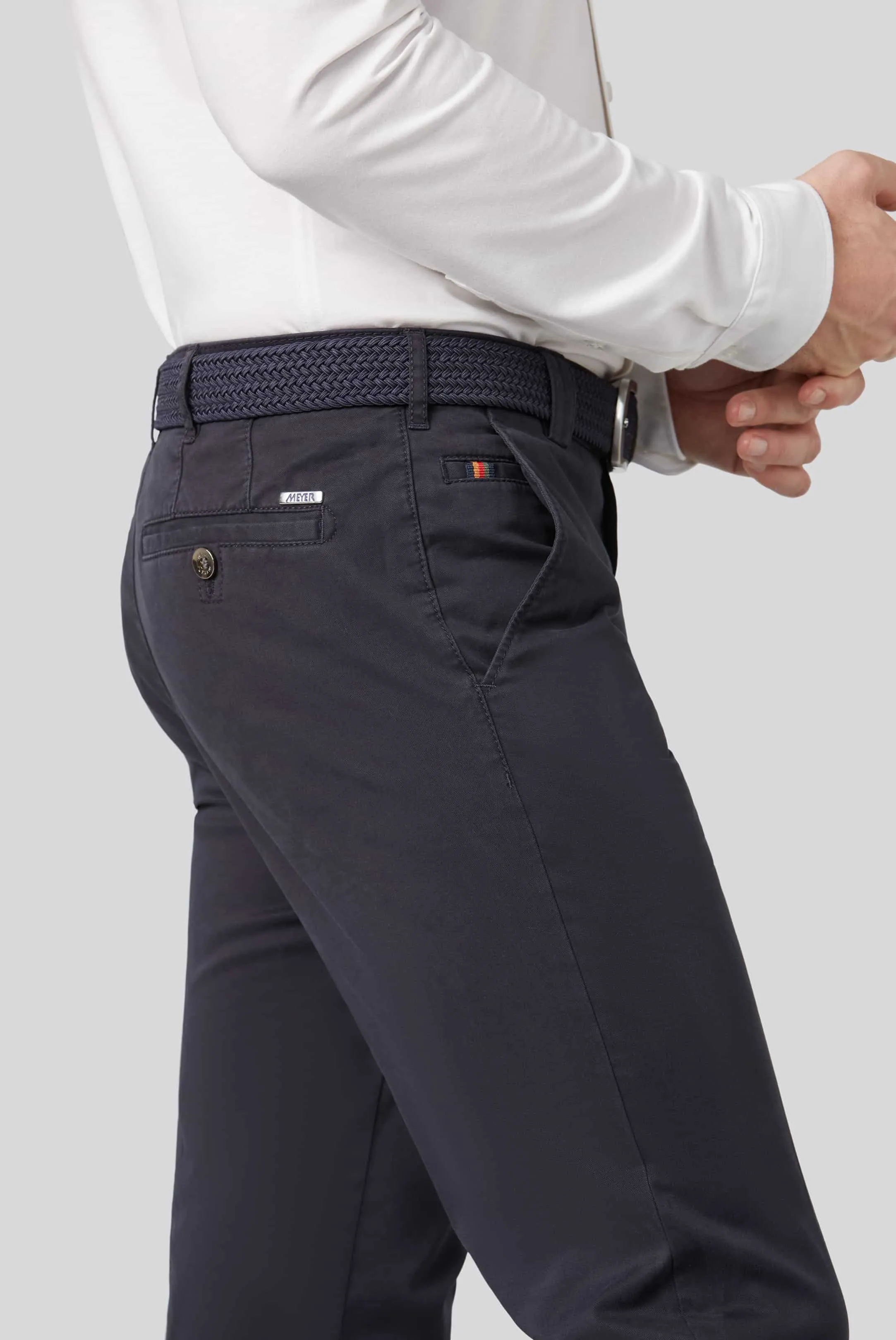 MEYER Roma Trousers - 3001 Light-Weight Cotton Chinos - Navy