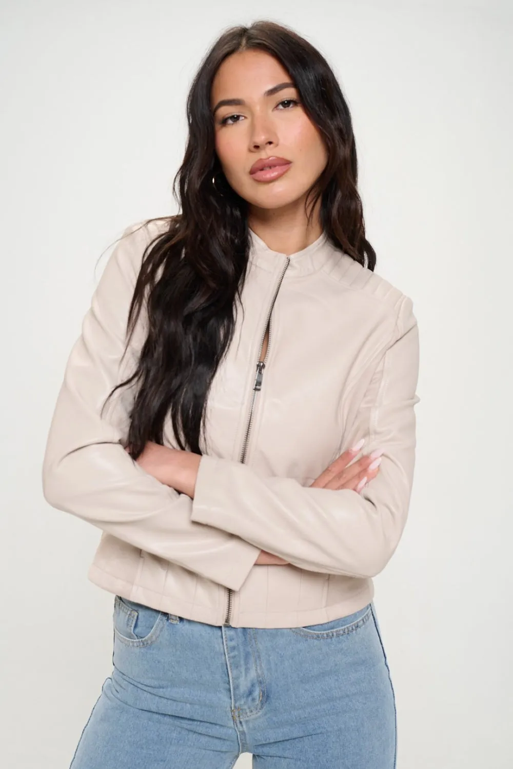 Mikayla Zip Up Vegan Moto Jacket