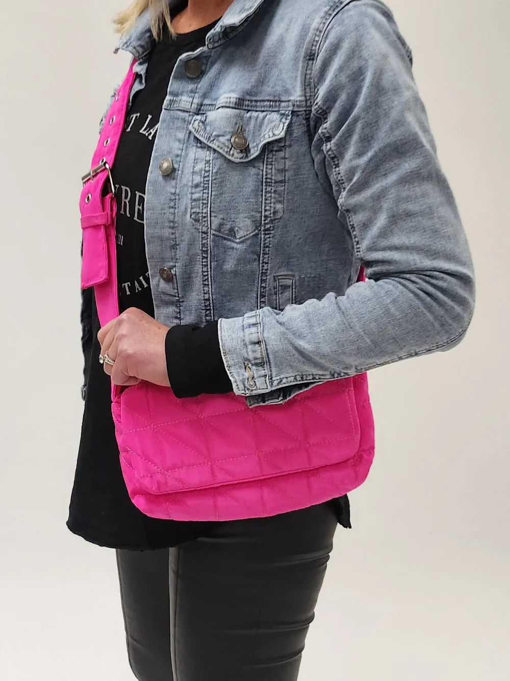 Mimi Crossbody Puffer Bag - Pink