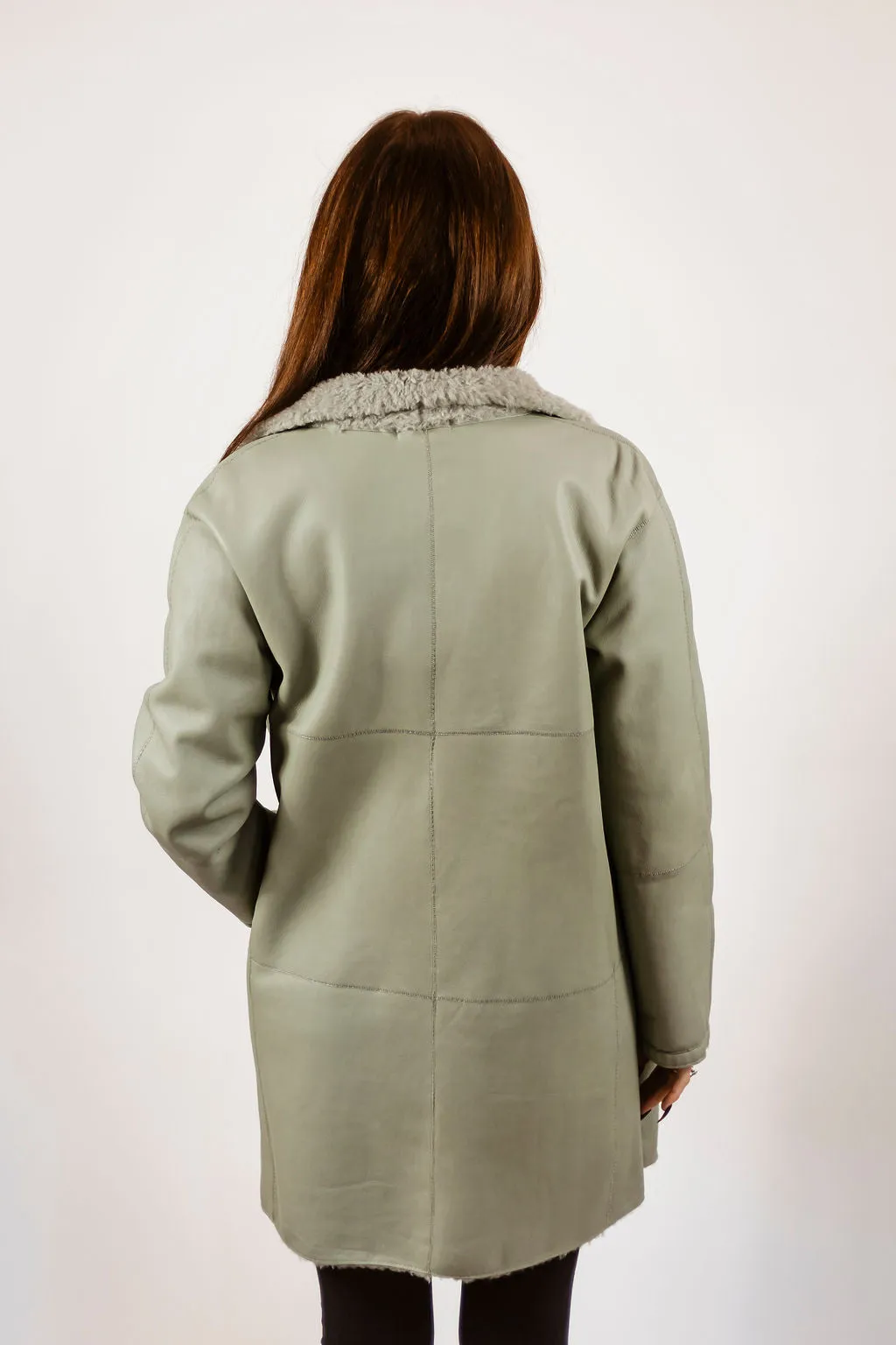 Mint Shearling Reversible Jacket