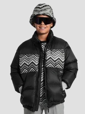 Missoni Kids Zigzag Puffer Jacket in Black