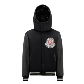 MONCLER x BBC DURNAN DOWN VARSITY JACKET - BLACK