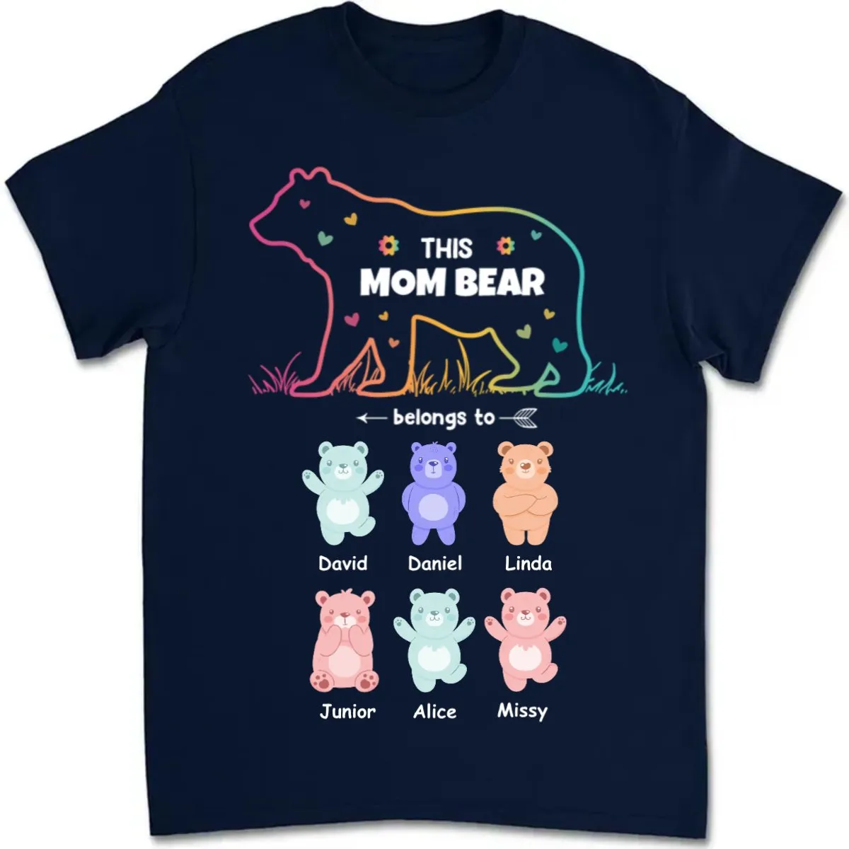 Mother - This Mama Bear Belongs To - Personalized T Shirt