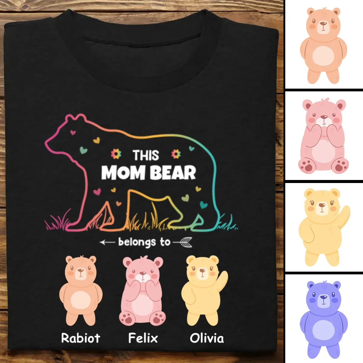 Mother - This Mama Bear Belongs To - Personalized T Shirt