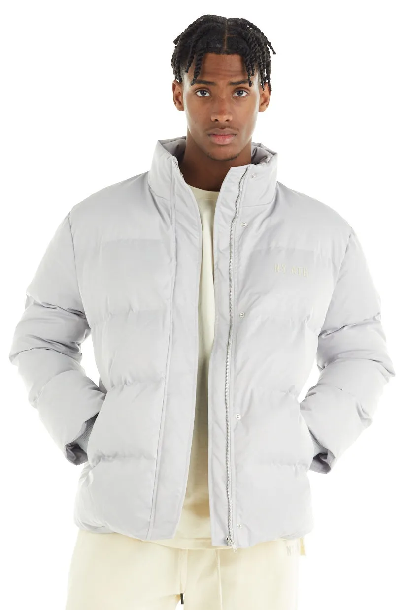 nANA jUDY Mens Central Puffer Jacket - Light Grey