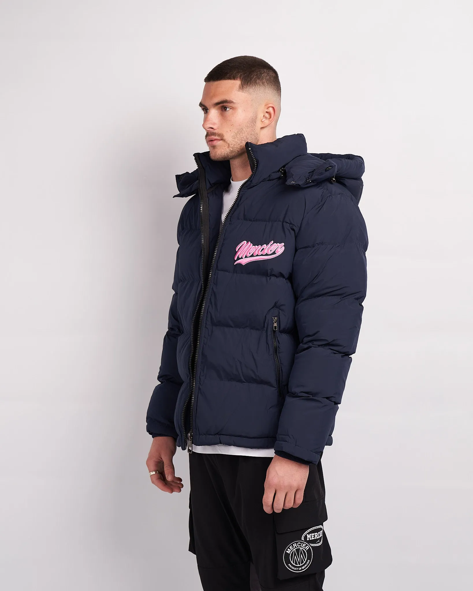 Navy Pink Teams Puffer Jacket