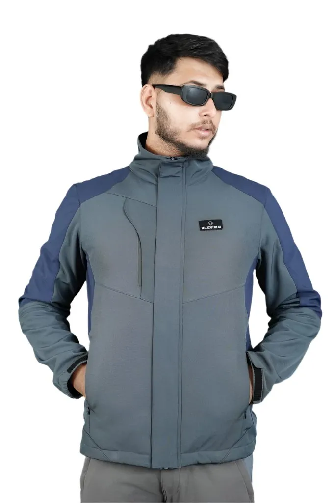 New Bonded Soldier Wear Winter Jacket For Men(gray-blue)