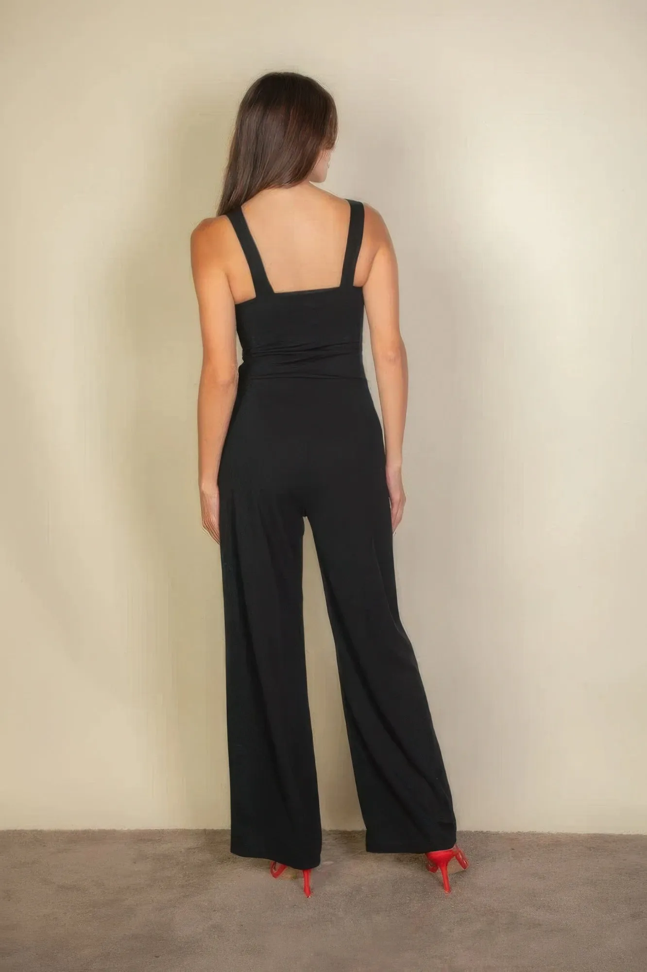 Notched Neck Cami Jumpsuit