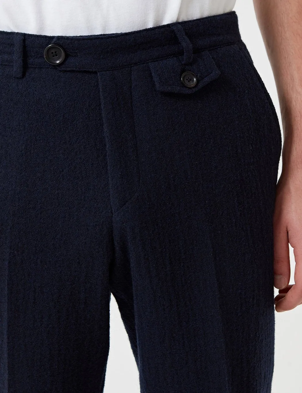 Oliver Spencer Fishtail Trousers (Wool) - Midnight Blue