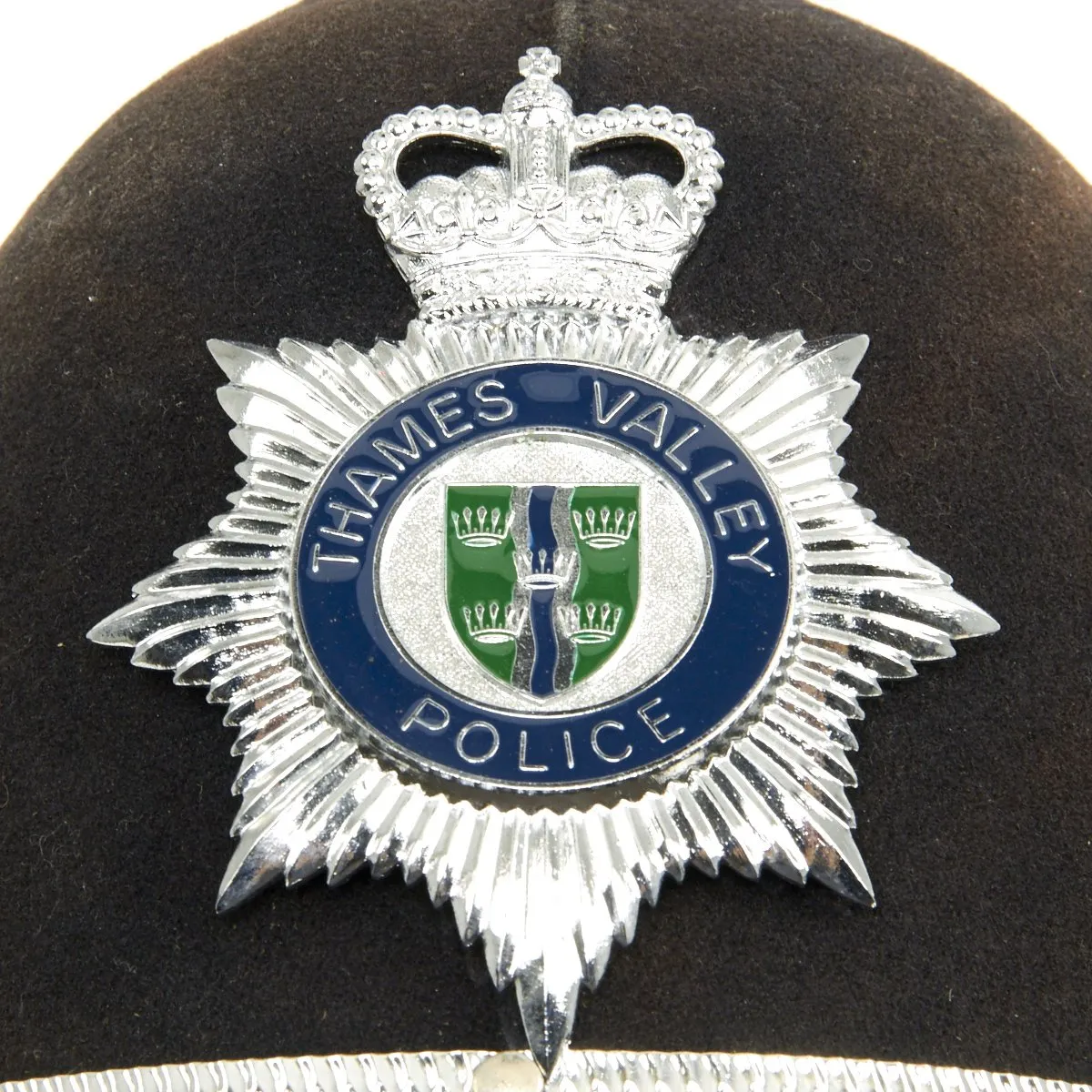 Original British Comb Top Bobby Helmet from the Thames Valley Police (Oxford) c.1990