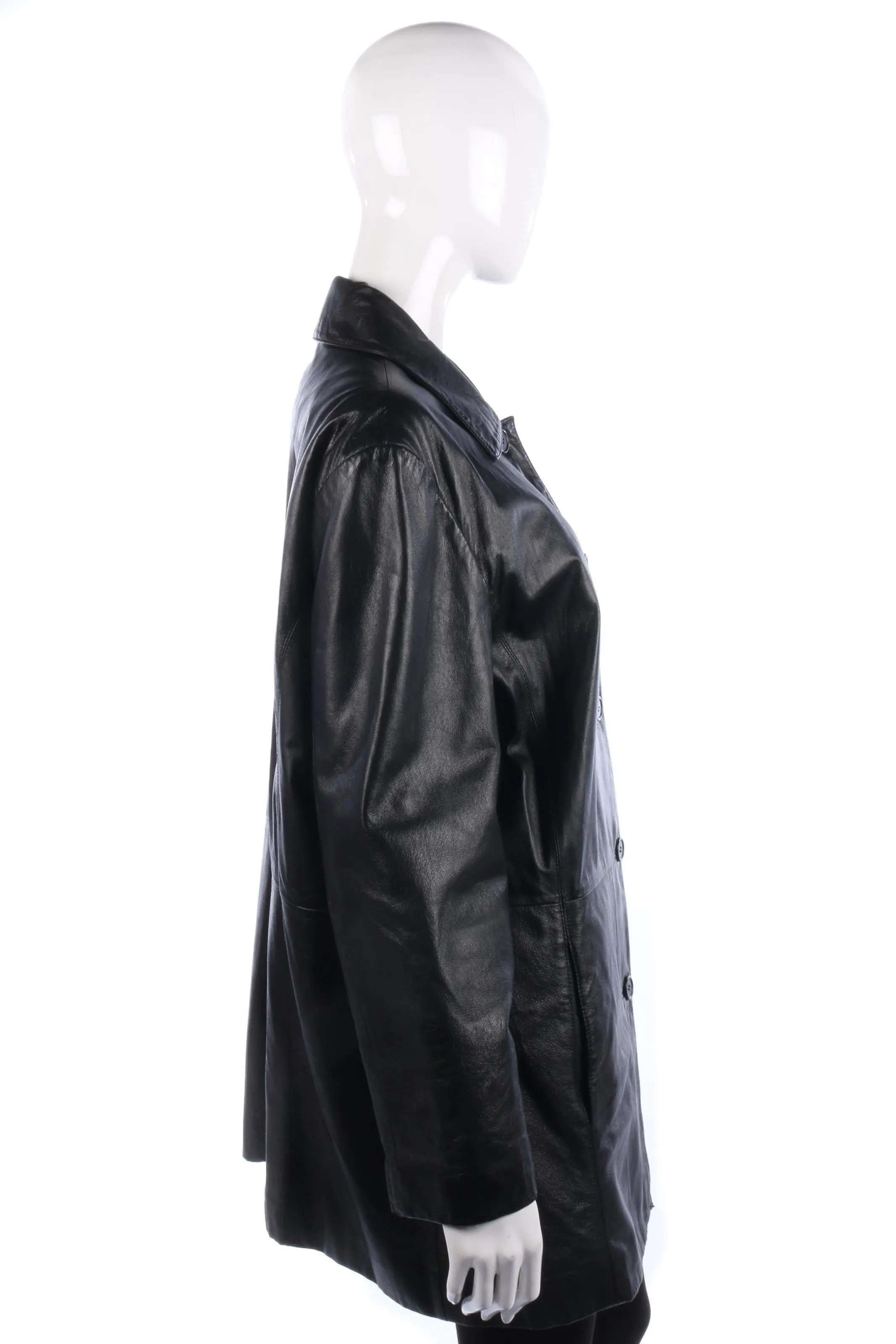 Outbrook women's black leather coat size 14/16