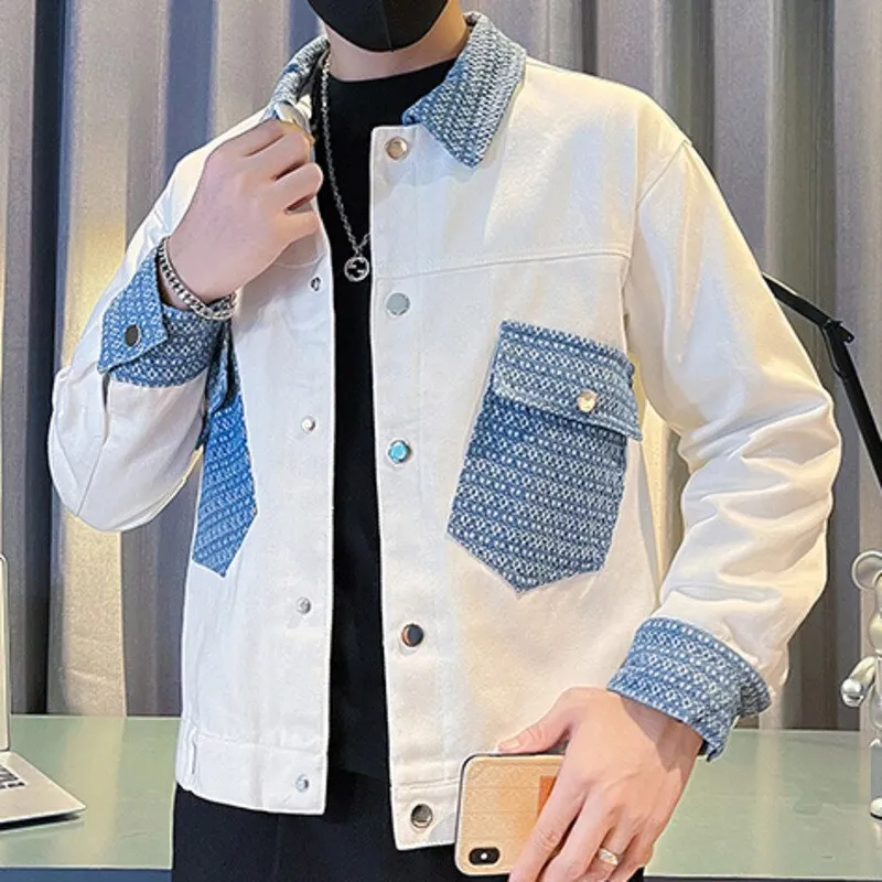 Patterned Pocket Solid Jacket