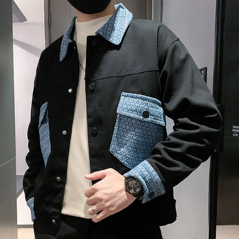 Patterned Pocket Solid Jacket