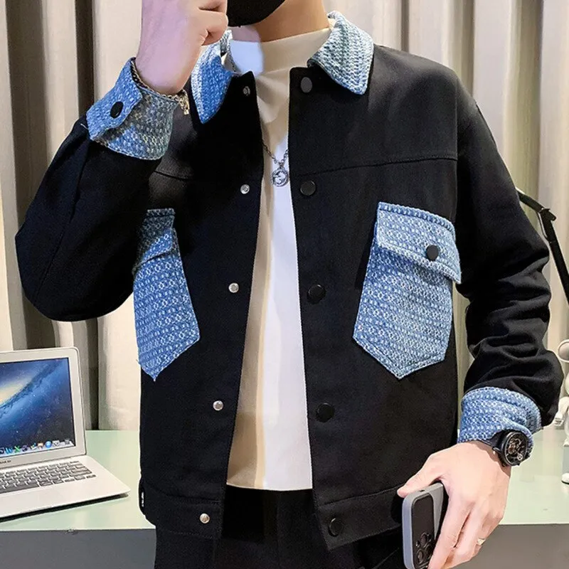 Patterned Pocket Solid Jacket