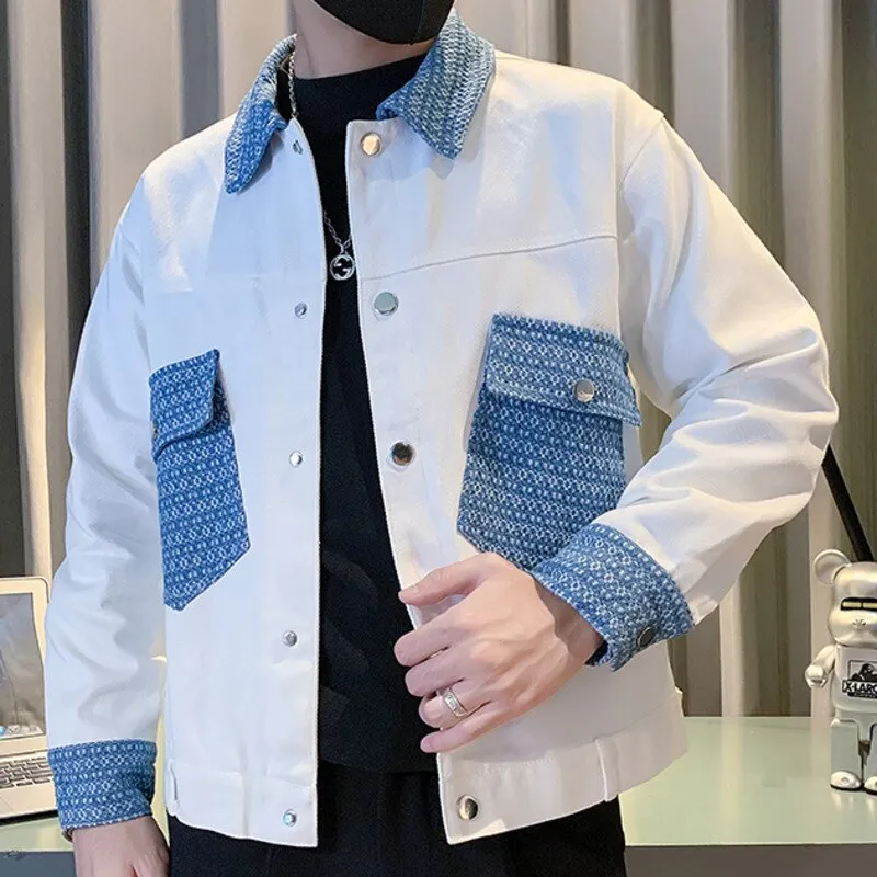 Patterned Pocket Solid Jacket