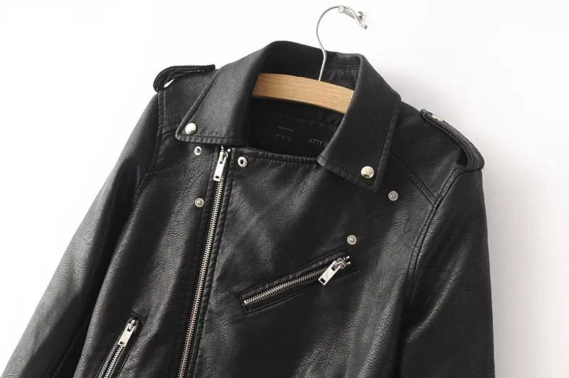 PU Leather Jacket with Zipper