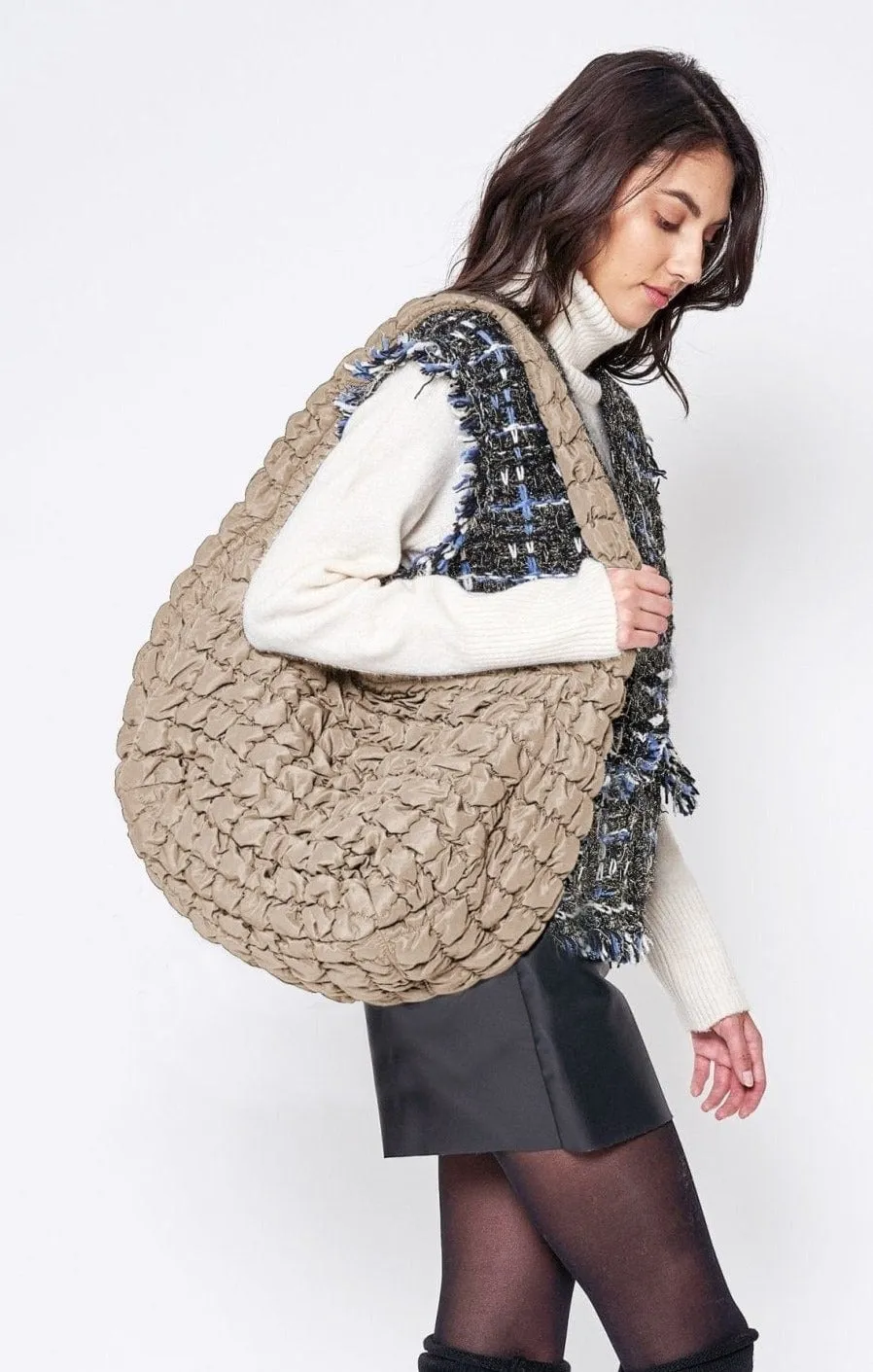 QBS320125 Cora Quilted Puffer Tote