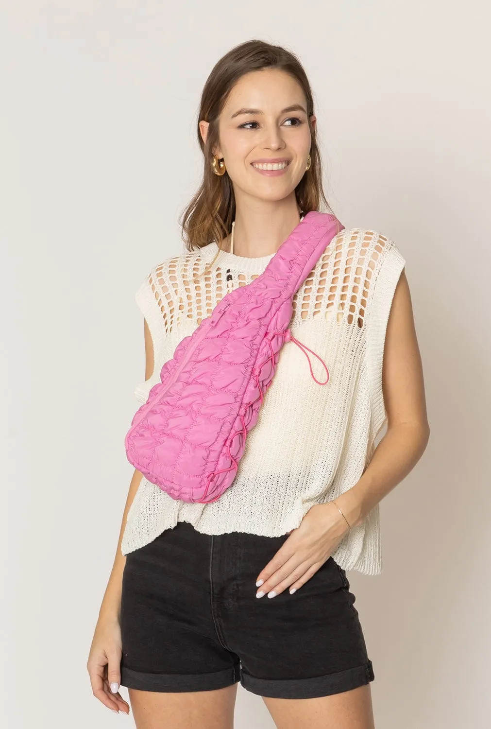 QBS410088 Brielle Quilted Puffer Sling Bag