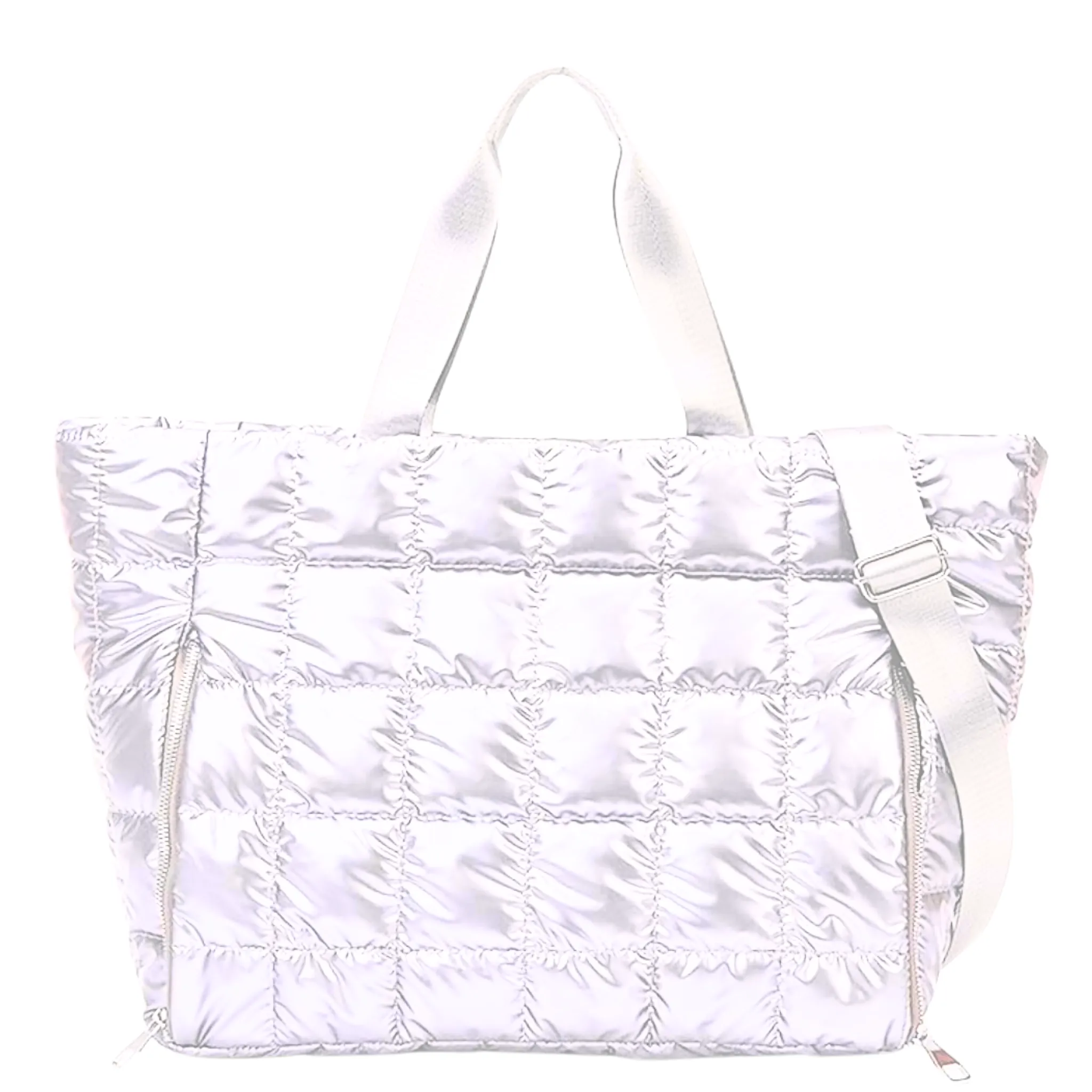 Quilted yoga/ travel puffer tote