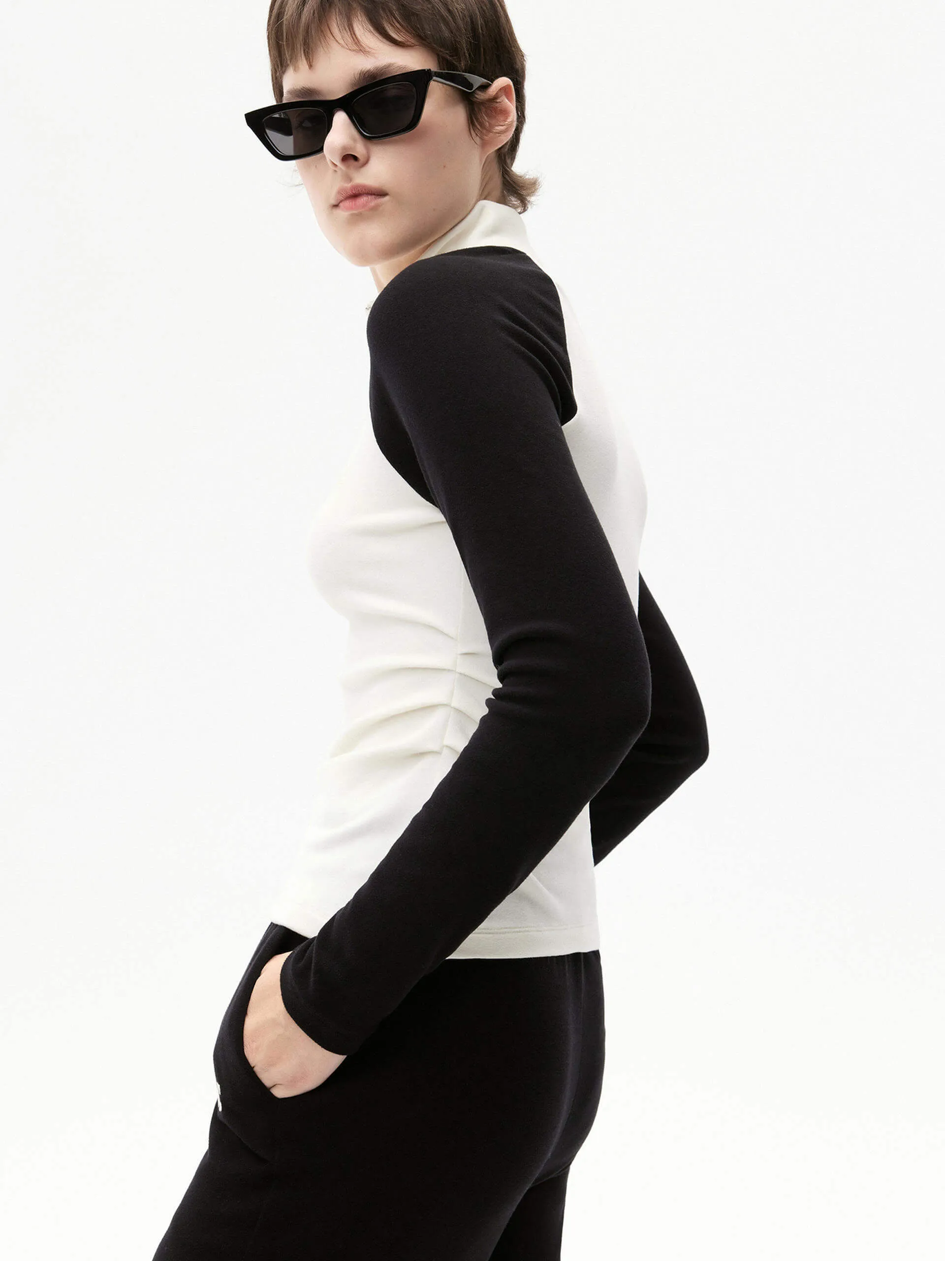 Raglan Sleeves Pleated Top