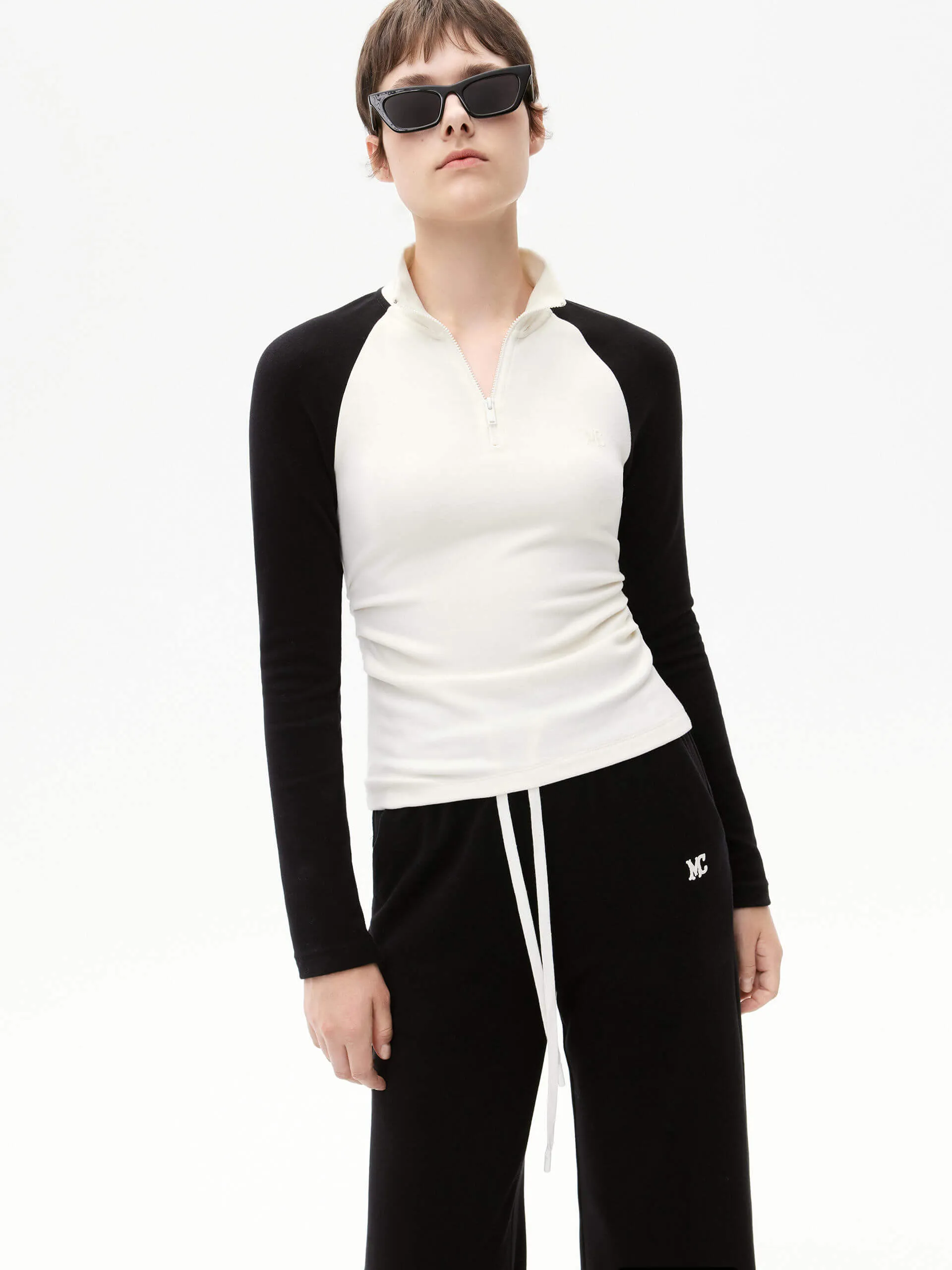 Raglan Sleeves Pleated Top