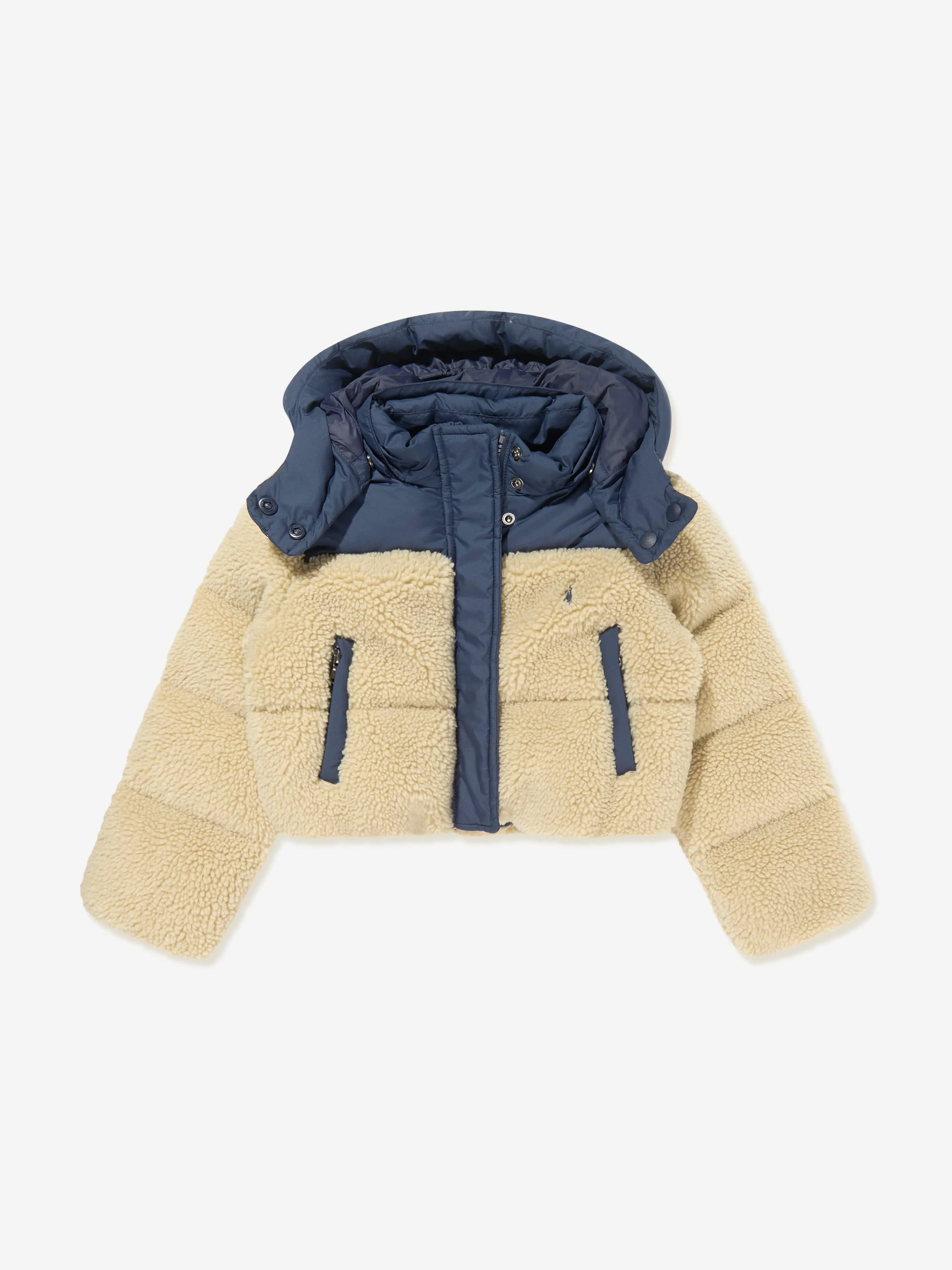 Ralph Lauren Girls Polo Puffer Jacket in Beige