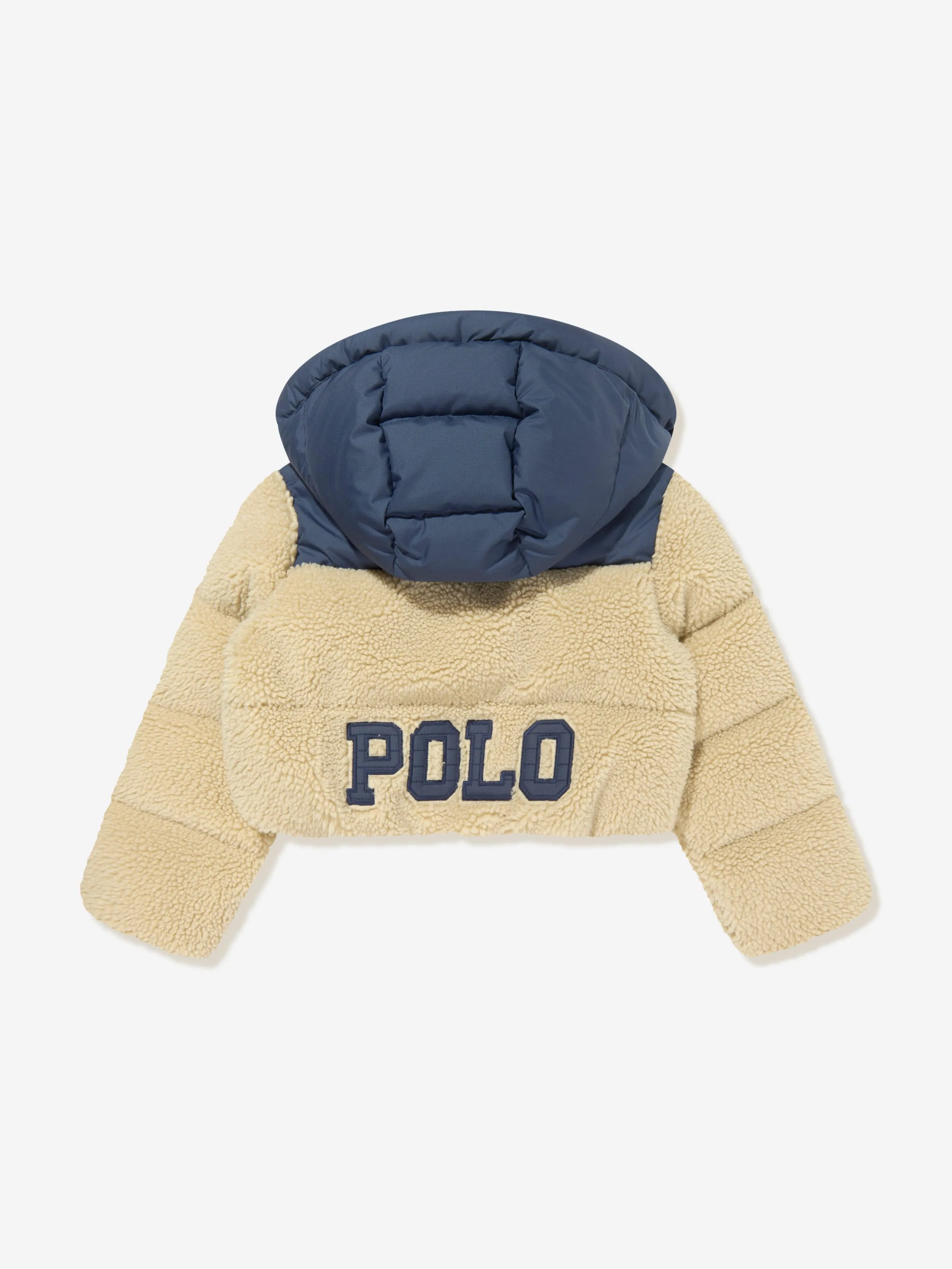 Ralph Lauren Girls Polo Puffer Jacket in Beige