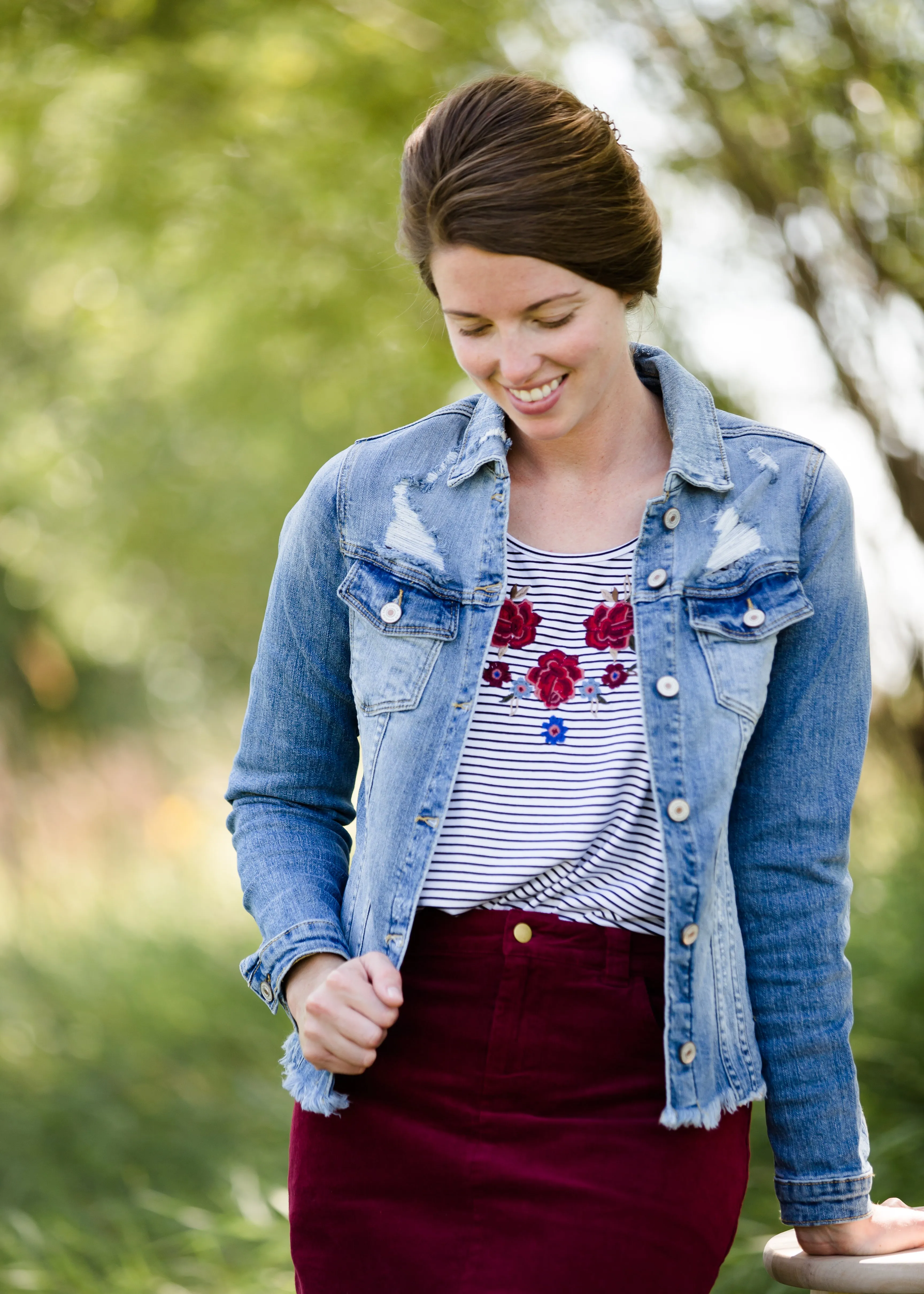 Raw Hem Denim Jean Jacket