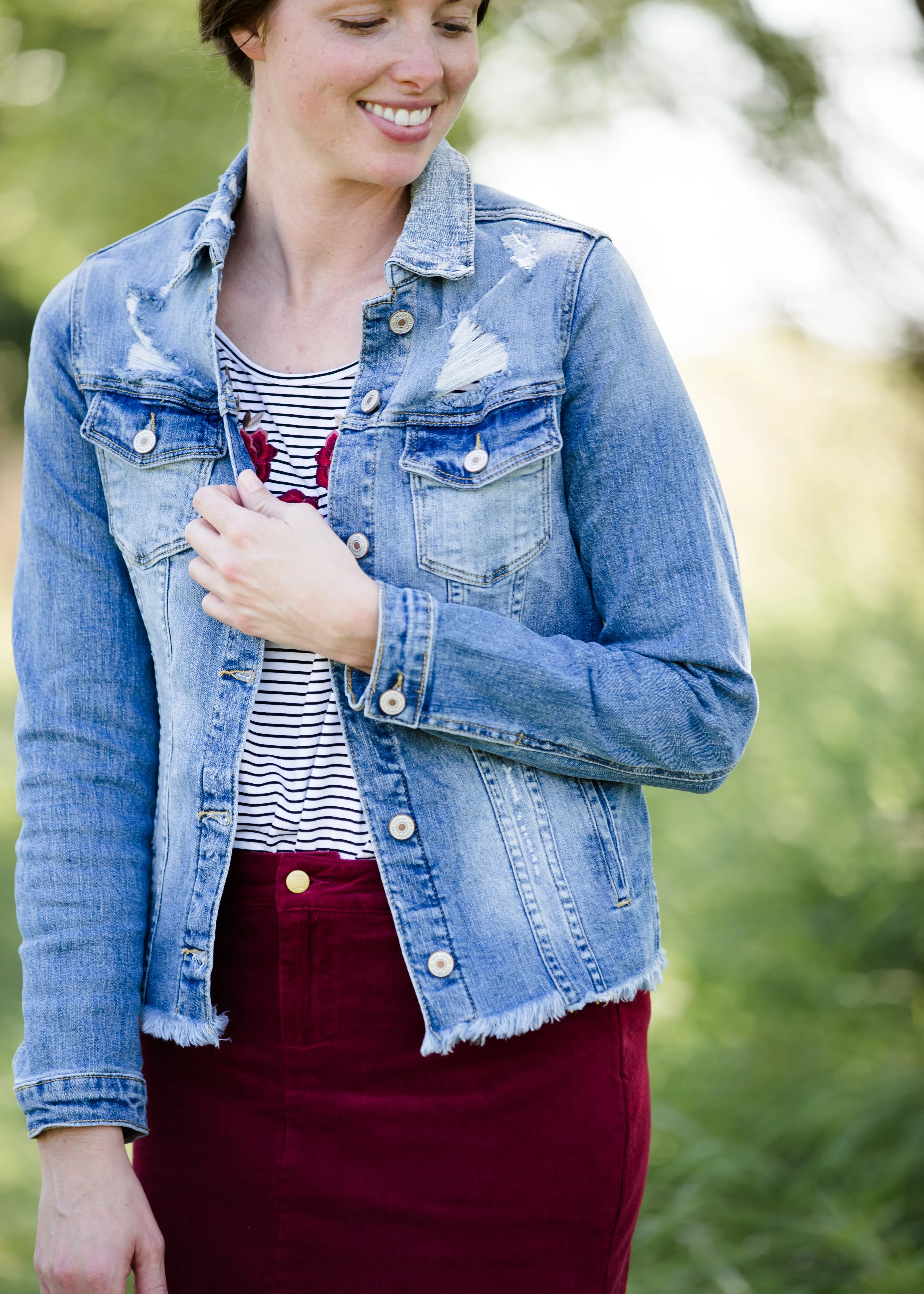 Raw Hem Denim Jean Jacket